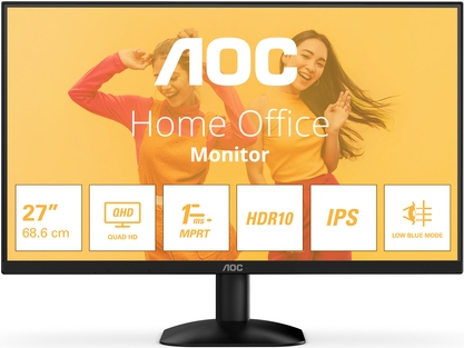 Aoc Q27b35e - 27 Zoll Quad Hd Monitor, 75 Hz, Adaptive Sync., Hdr10 (2560x1440, Hdmi 1.4, Displayport 1.4) Schwarz - Aoc Q27b35e 27" Ips Monitor - 25