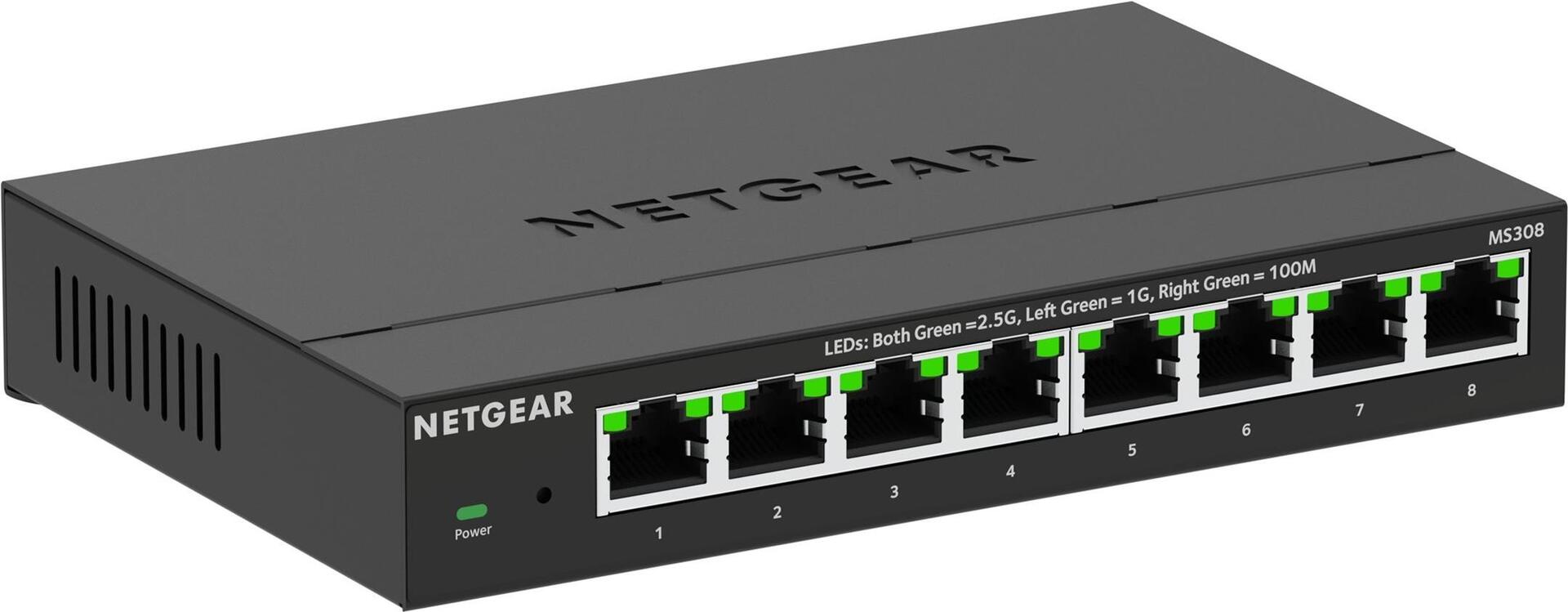 Netgear Ms308 - Switch - MultI-Gigabit - Unmanaged - 8 X 100/1000/2,5g - Desktop, Wandmontierbar (ms308-100eus)