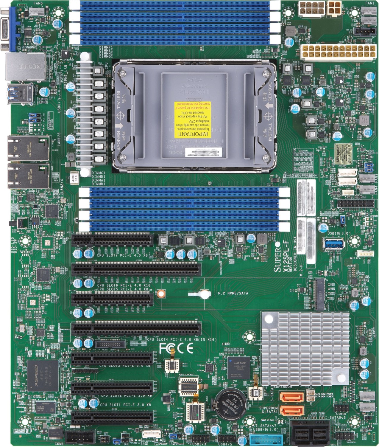 Super Micro Supermicro X12spL-F - Motherboard - Atx - Lga4189-Sockel - C621a Chipsatz - Usb 3,2 Gen 1 - 2 X Gigabit Lan - OnboarD-Grafik - Für Sc113m