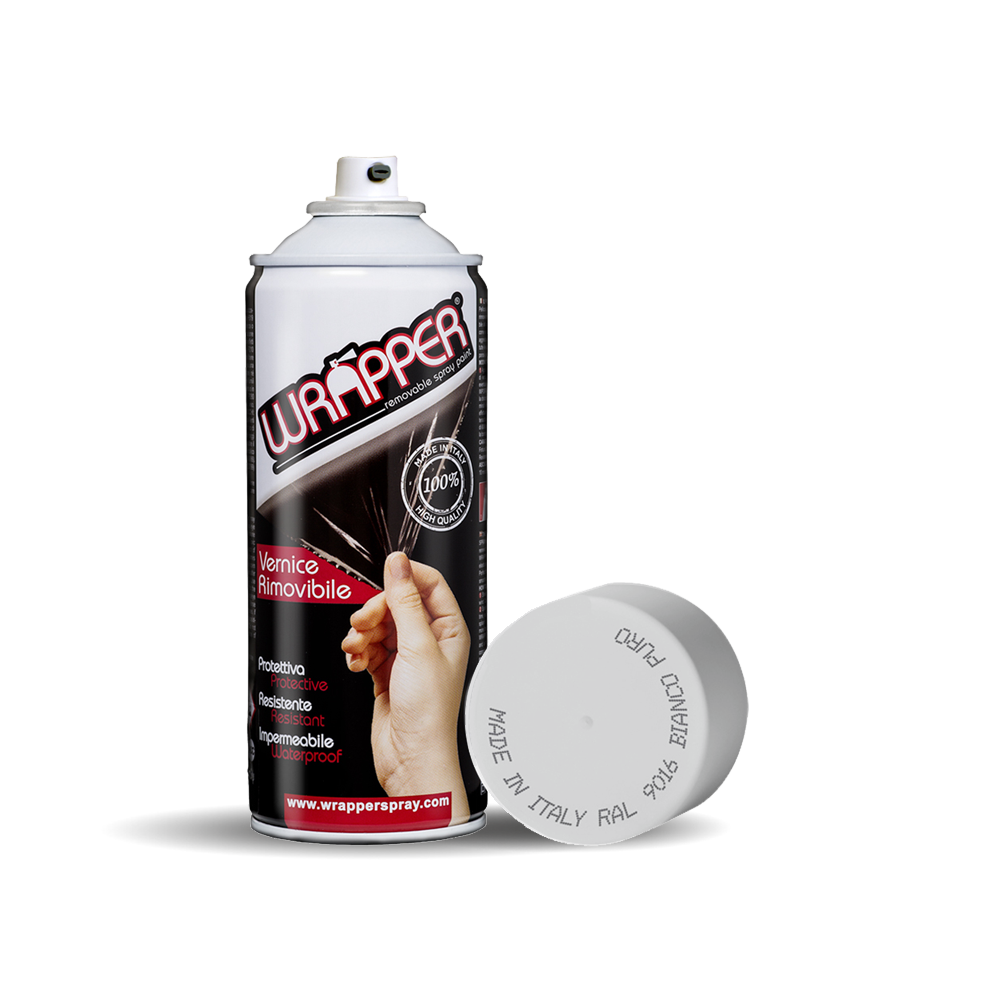 Wrapper, Pellicola Spray Rimovibile, 400 Ml - Bianco Puro - Ral 9016