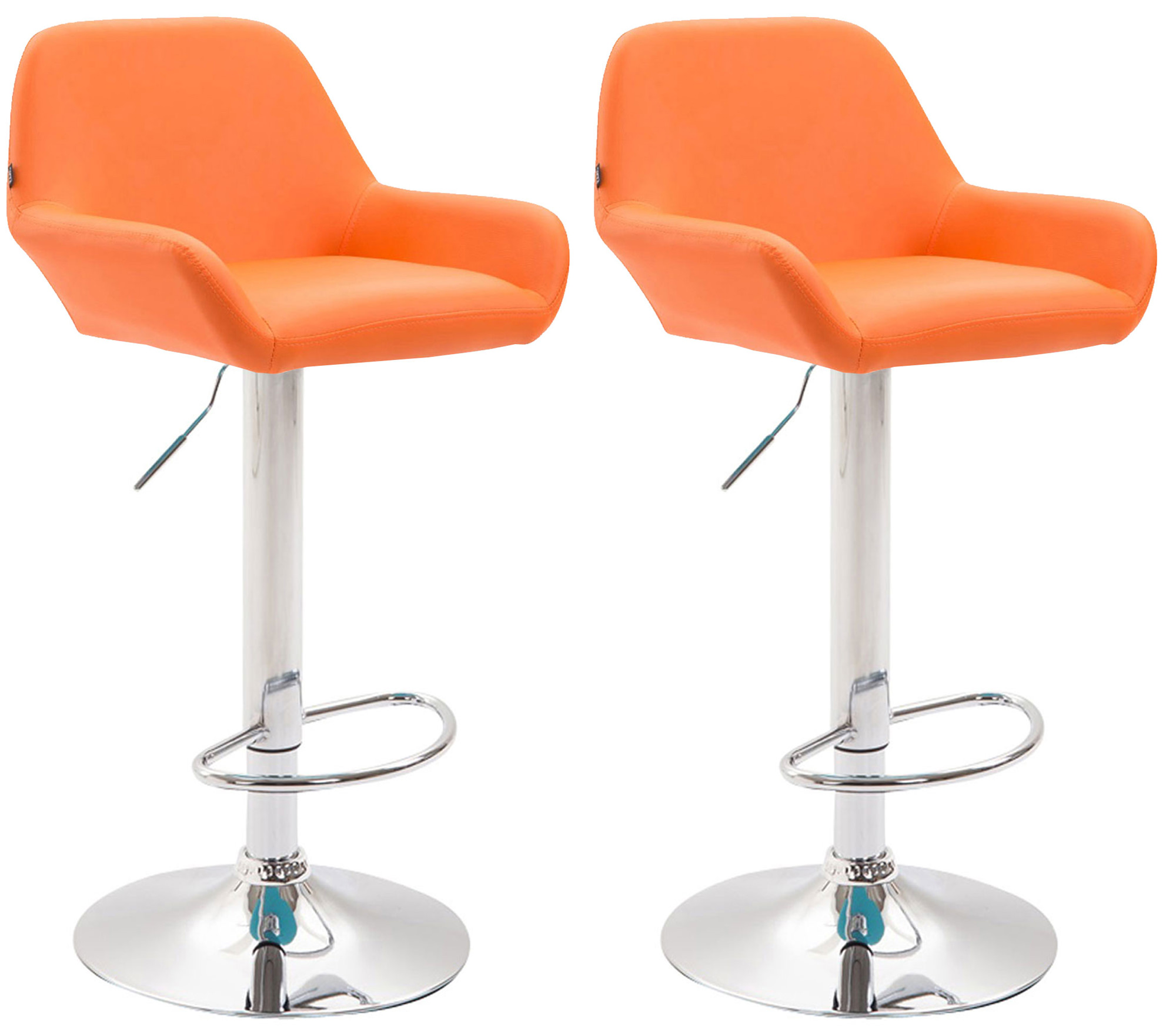 2er Set Barhocker Braga Kunstleder Chrom