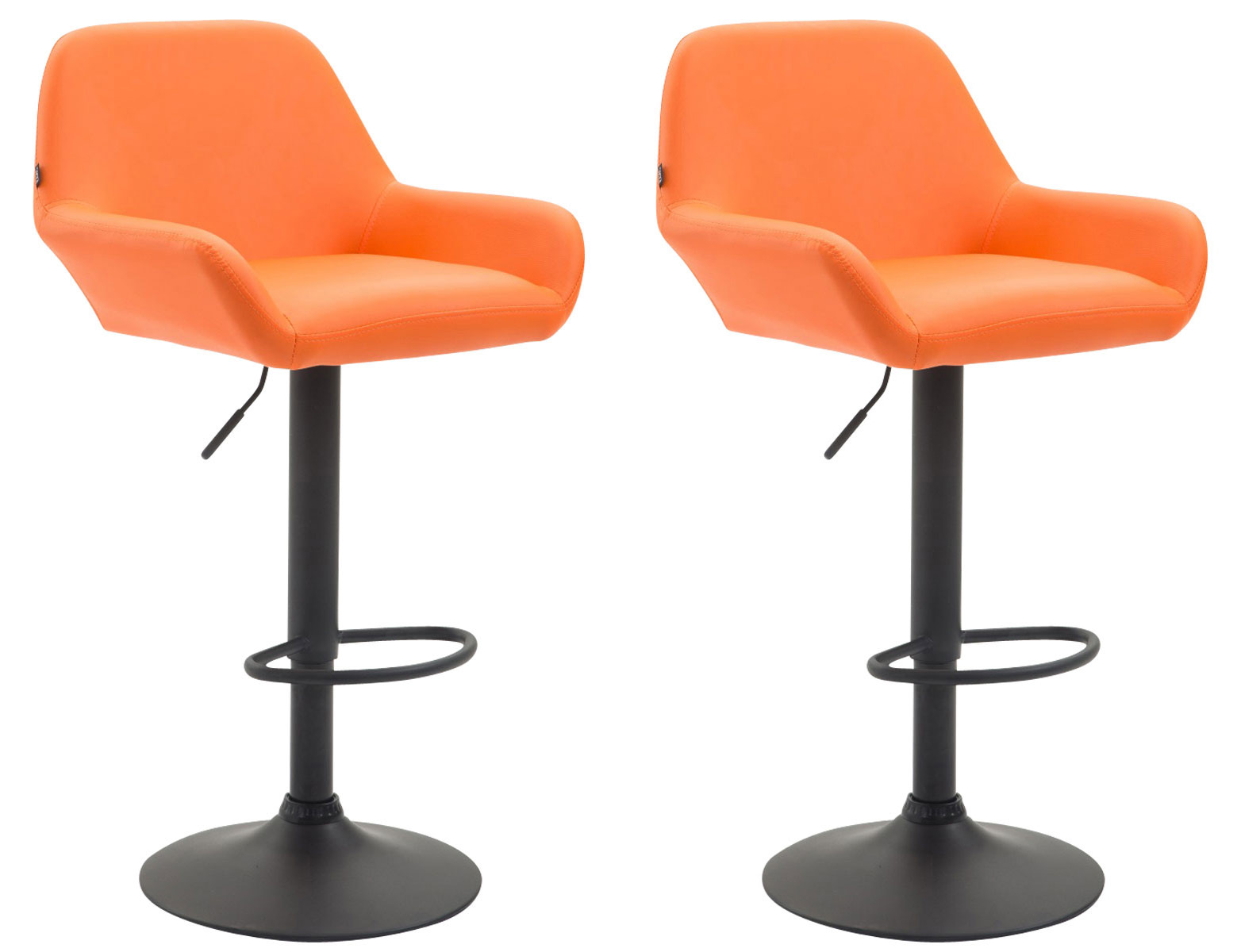 2er Set Barhocker Braga Kunstleder Schwarz