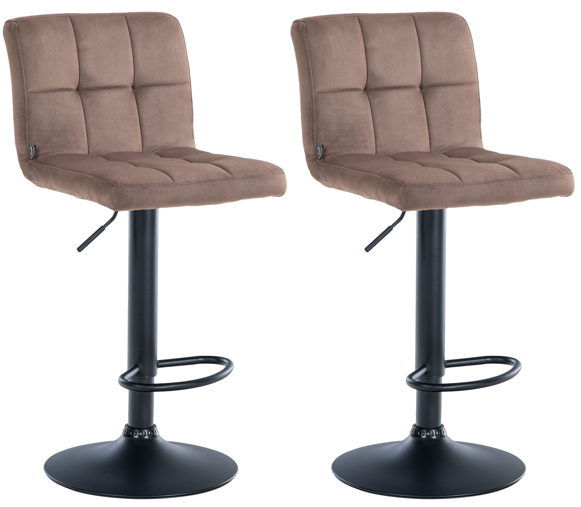 2er Set Barhocker Peru Samt Schwarz