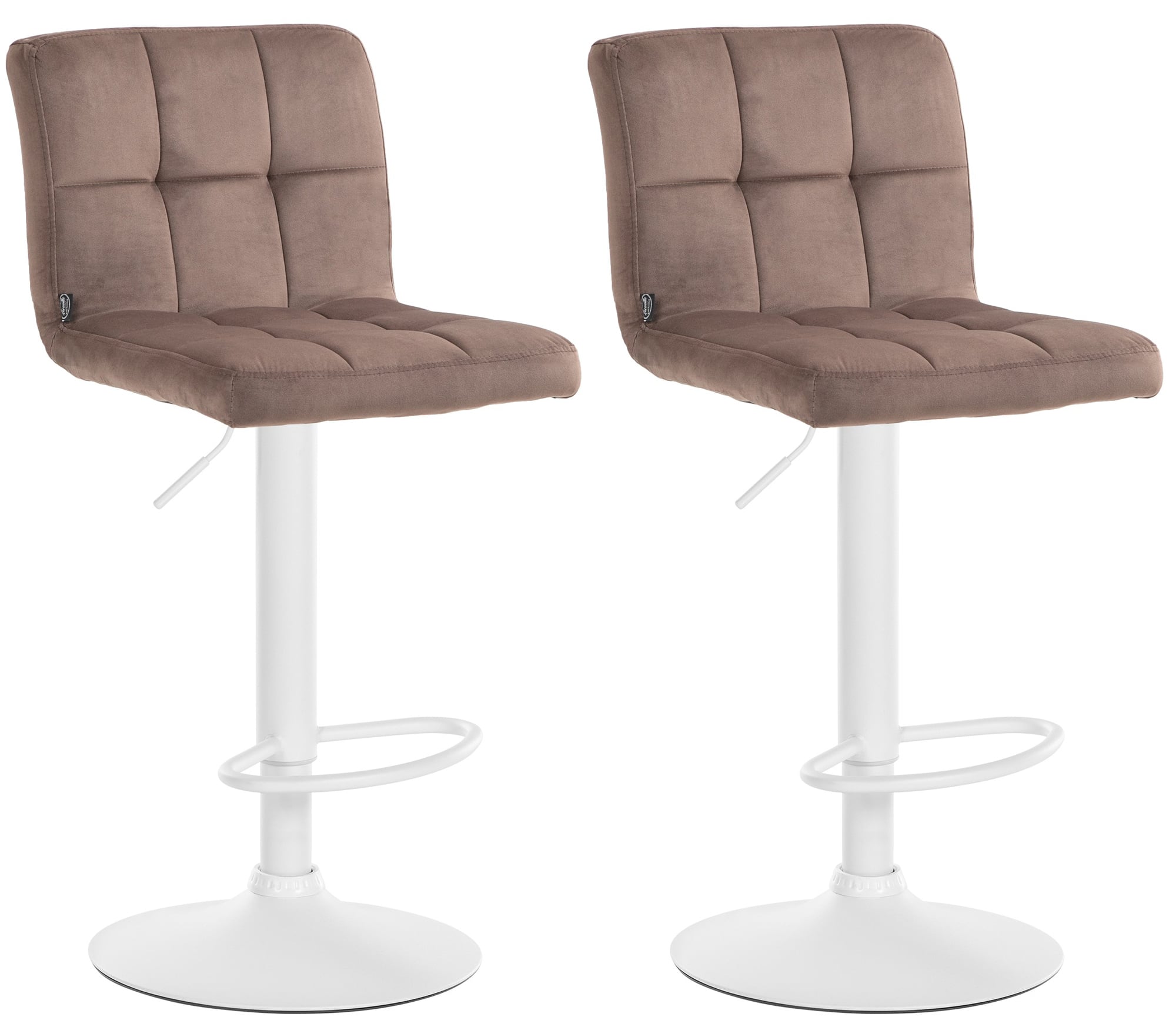 2er Set Barhocker Peru Samt Weiß