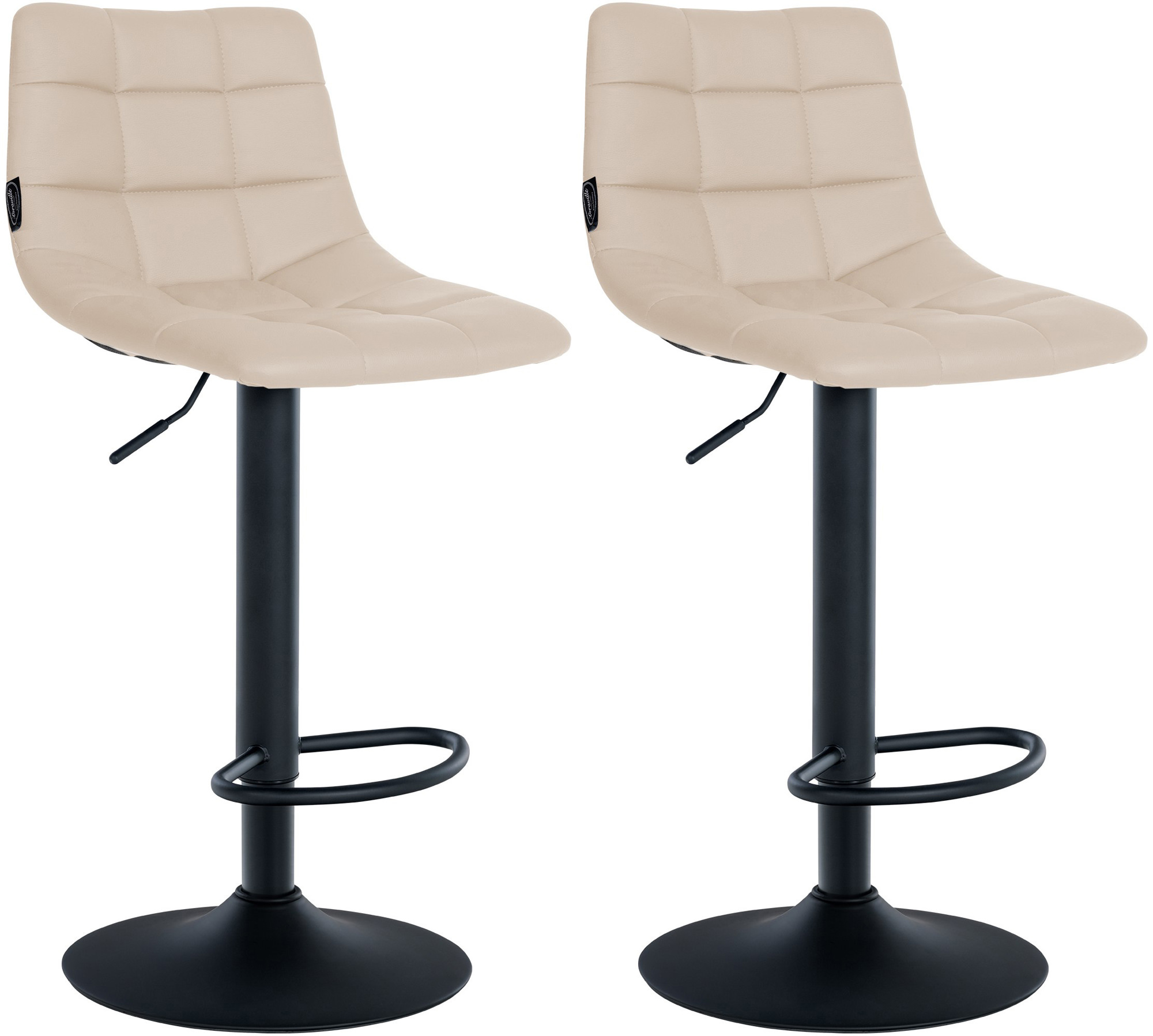 2er Set Barhocker Jerry Kunstleder Schwarz