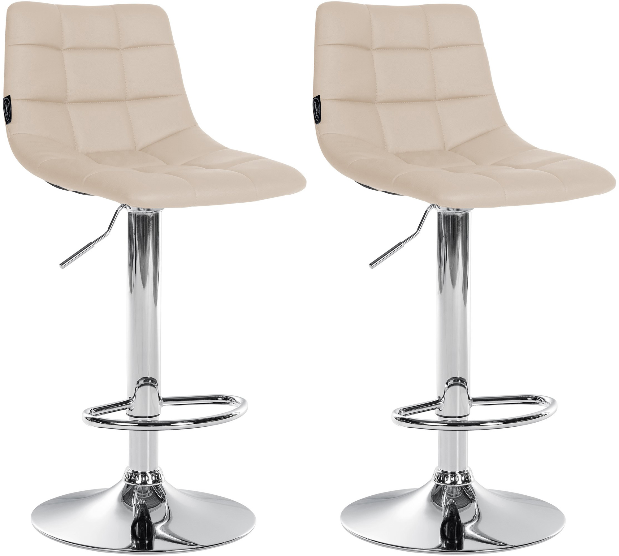 2er Set Barhocker Jerry Kunstleder Chrom