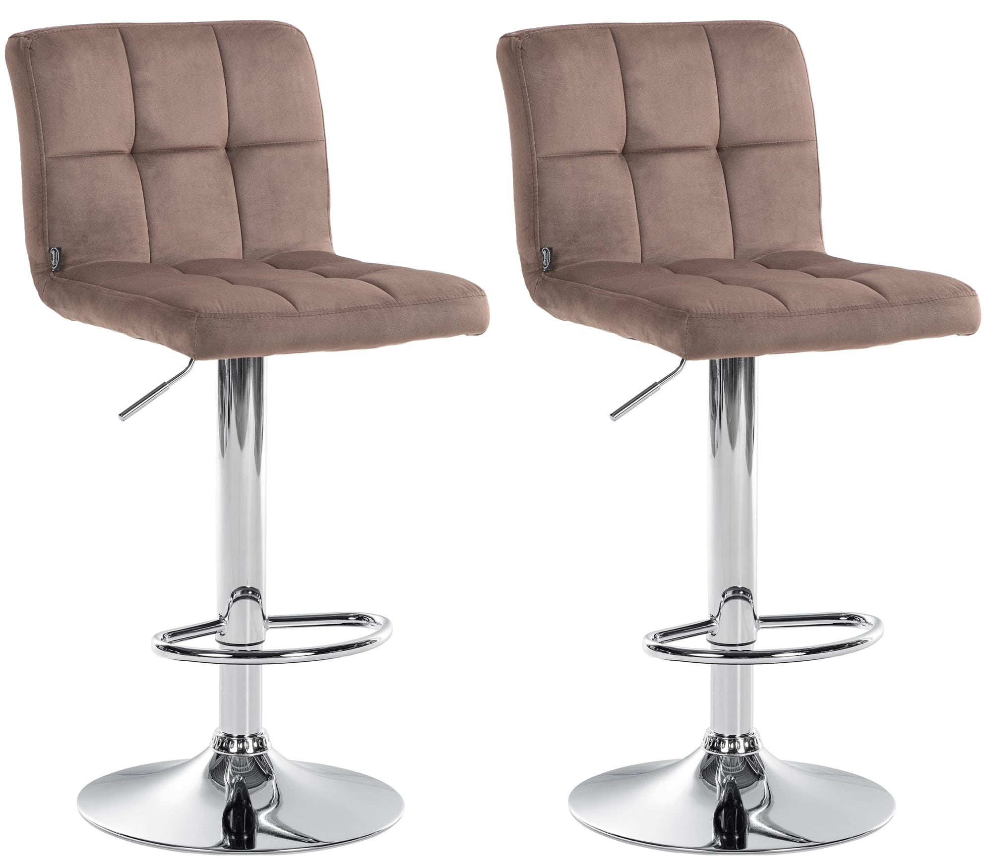 2er Set Barhocker Peru Samt Chrom