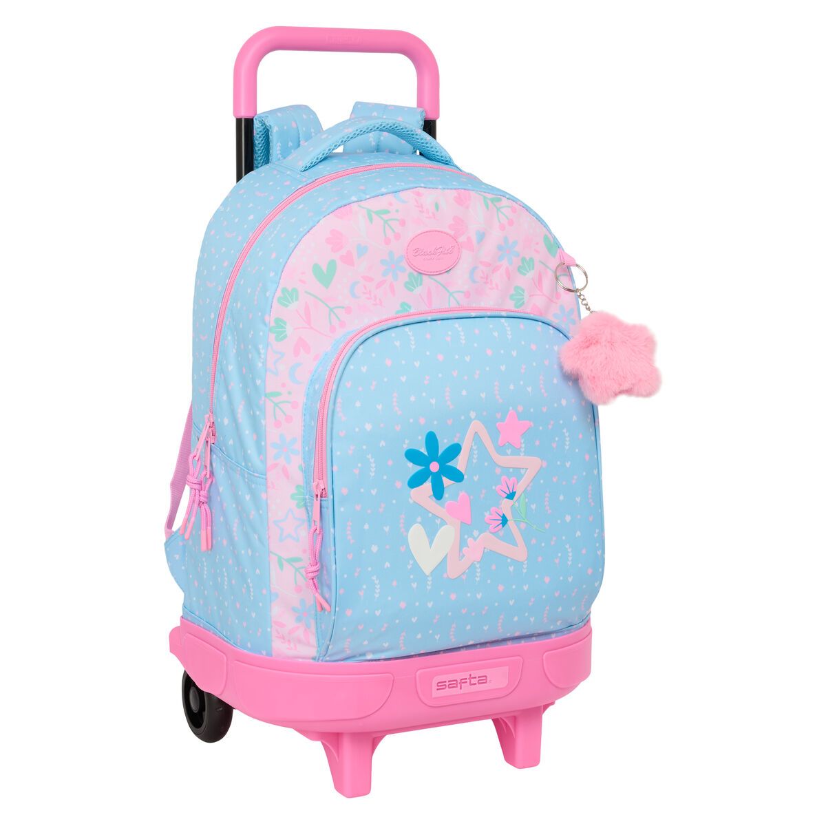 Trolley Per La Scuola Blackfit8 Smile Azzurro Rosa 33 X 45 X 22 cm