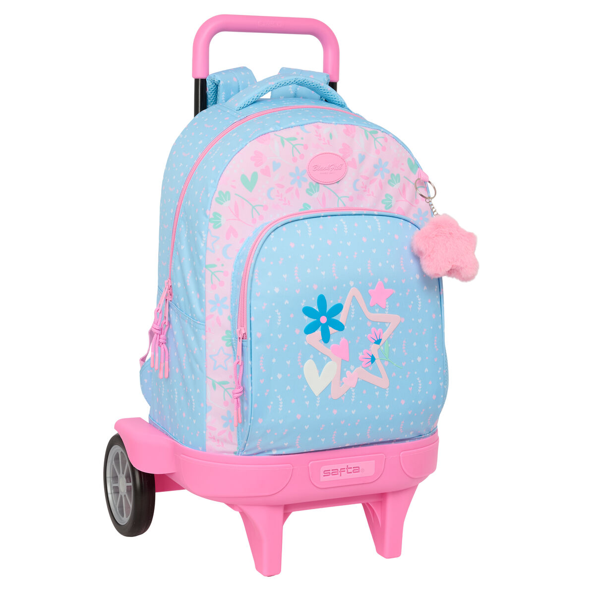 Trolley Per La Scuola Blackfit8 Smile Azzurro Rosa 33 X 45 X 22 cm