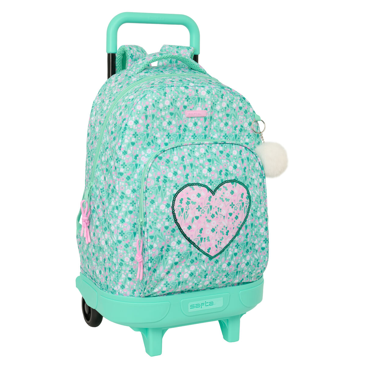 Trolley Per La Scuola Safta Cuore Menta 33 X 45 X 22 cm