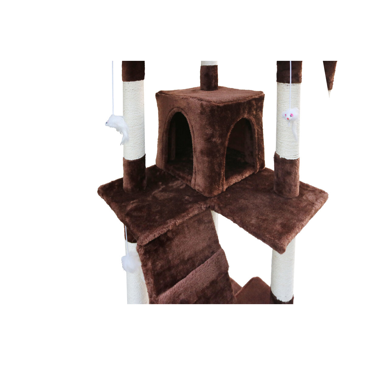 Albero Tiragraffi Per Gatti Gloria 50 X 50 X 170 Cm Marrone Legno Carta Sisal - Image 6