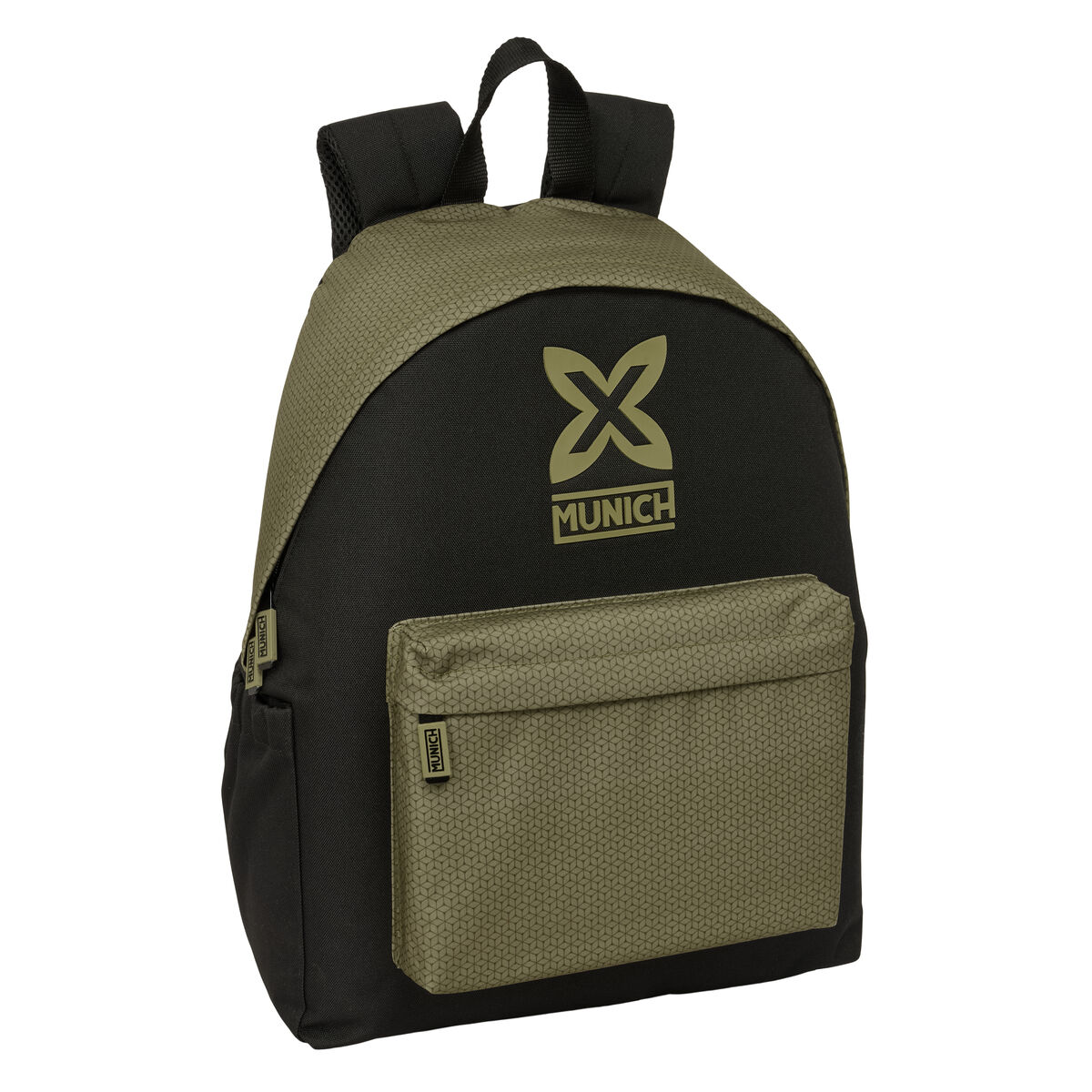 Zaino Scuola Munich West Nero Verde 31 X 43 X 13 cm
