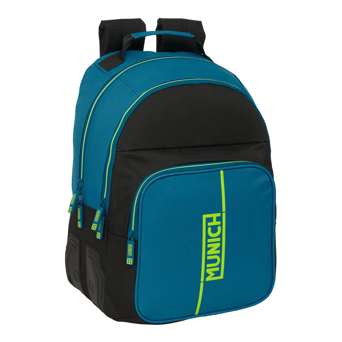 Zaino Scuola Munich Land Nero Verde 32 X 42 X 15 cm