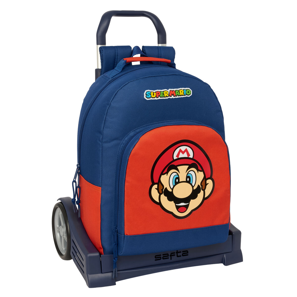 Zaino Scuola Super Mario Mamma Mia Rosso Blu Marino 32 X 42 X 15 cm
