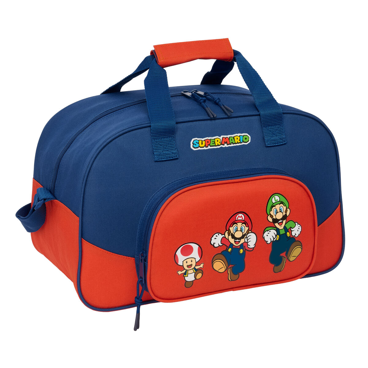 Borsa Da Palestra Super Mario Mamma Mia Rosso Blu Marino 40 X 24 X 23 cm