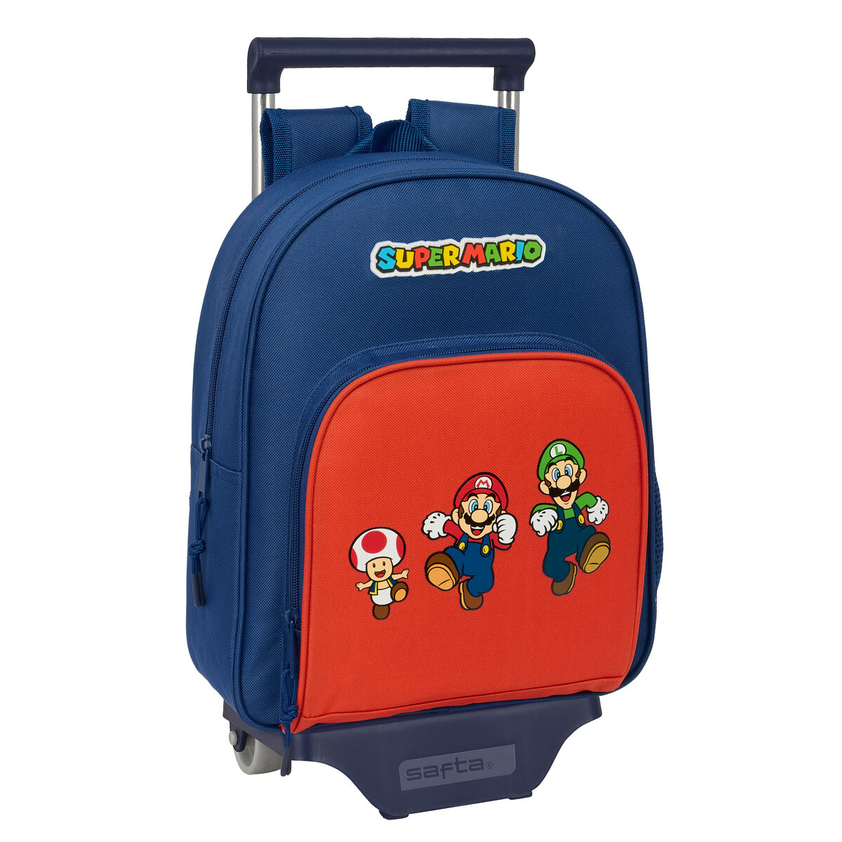 Zaino Scuola Super Mario Mamma Mia Rosso Blu Marino 28 X 34 X 10 cm