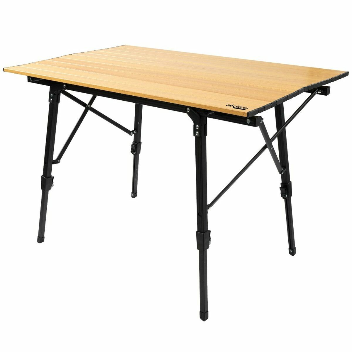 Tavolo Pieghevole Aktive 90 X 70 X 57 Cm Da Campeggio Nero Marrone Alluminio