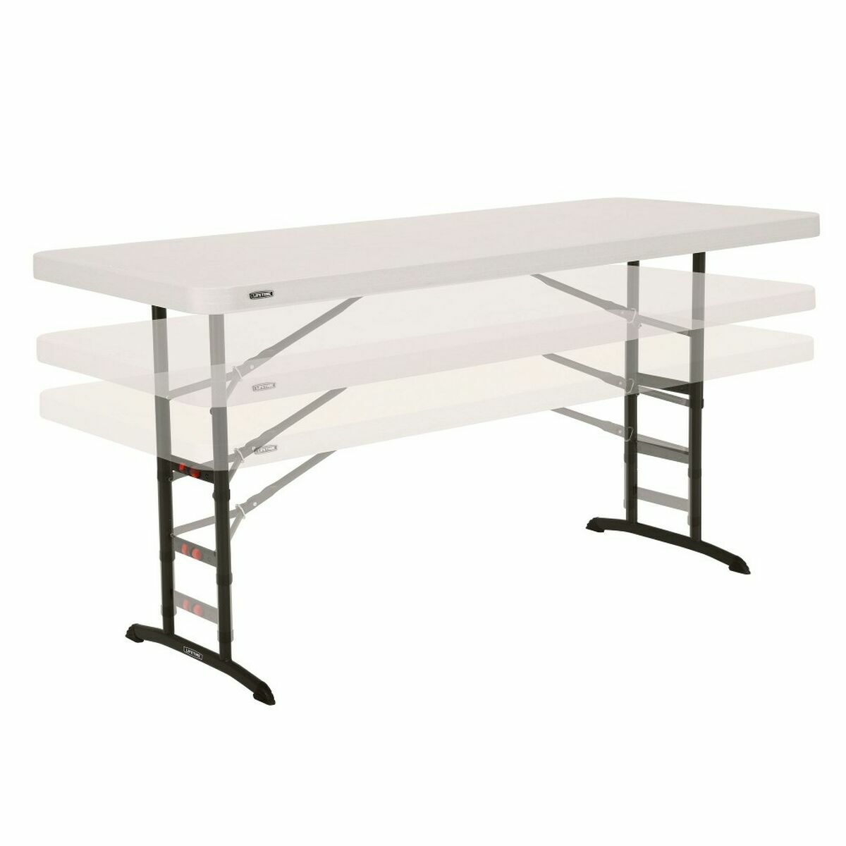 Tavolo Pieghevole Lifetime Bianco Rettangolare Acciaio Plastica 183 X 76 cm