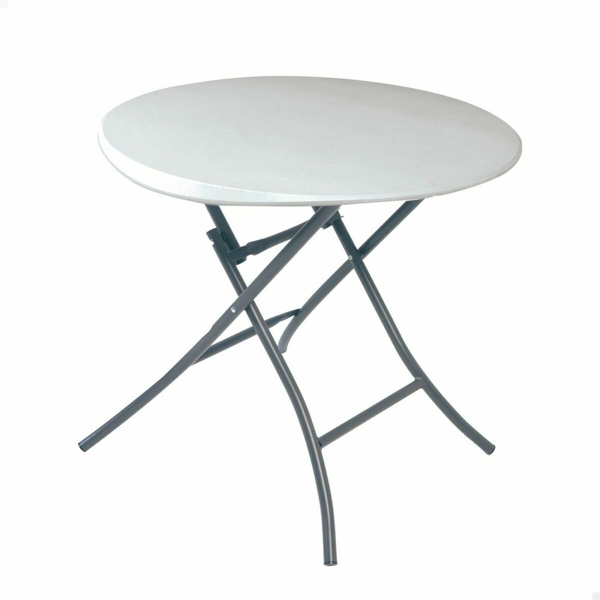 Tavolo Pieghevole Lifetime Bianco Rotonda Acciaio Plastica 83 X 73,5 cm