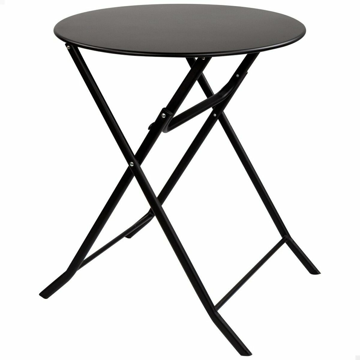 Tavolo Pieghevole Aktive Rotonda Nero Acciaio 60 X 70 cm