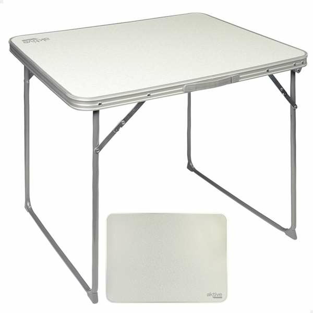 Tavolo Pieghevole Aktive Bianco Acciaio Legno Mdf 80 X 60 X 70 cm