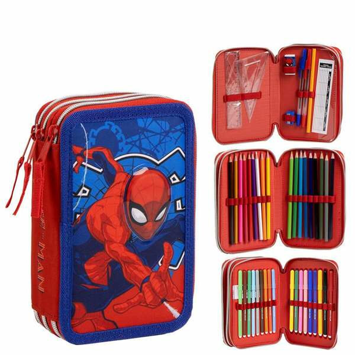 Astuccio SpideR-Man Azzurro 12,5 X 6,5 X 19,5 cm