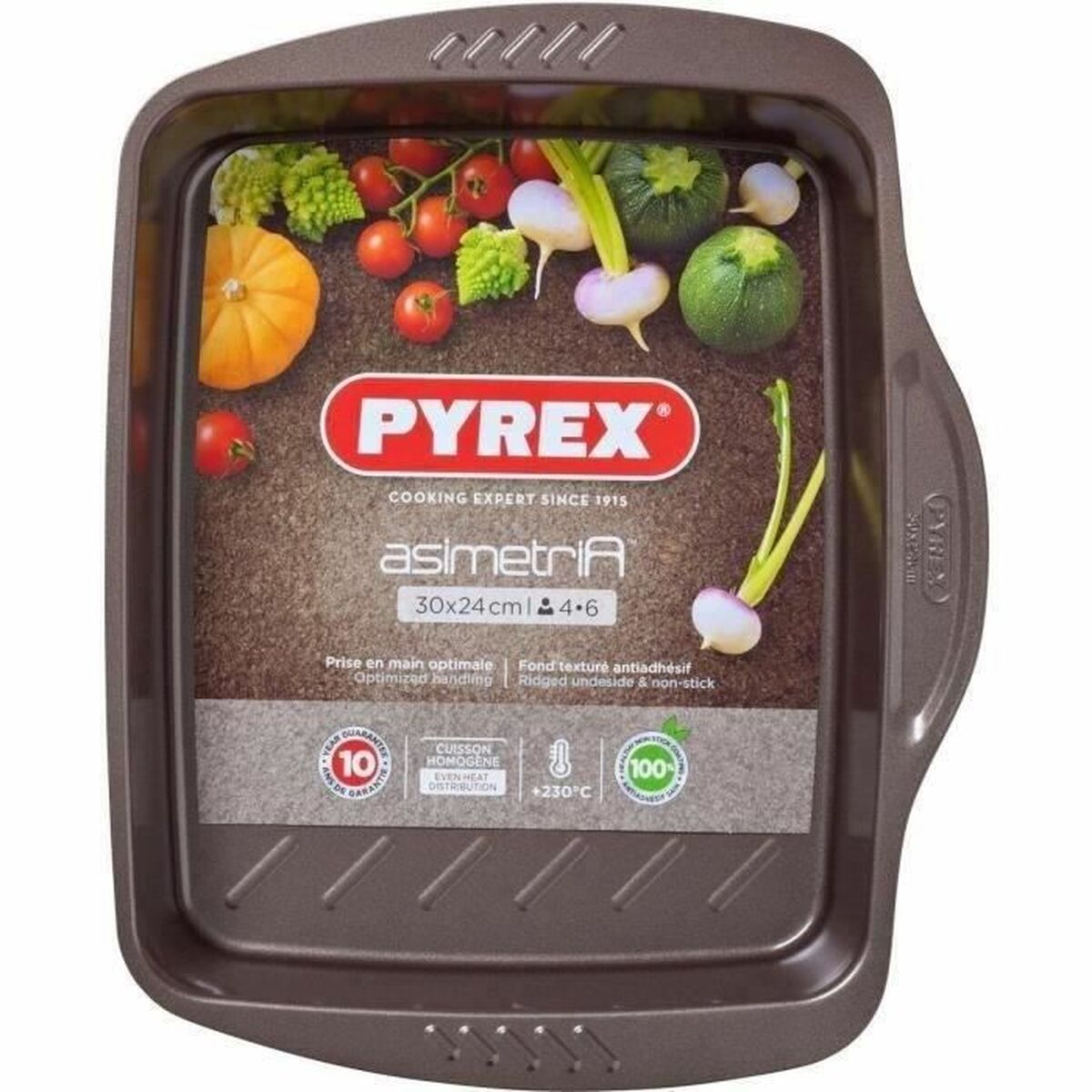Vassoio Da Forno Pyrex Marrone Nero Metallo