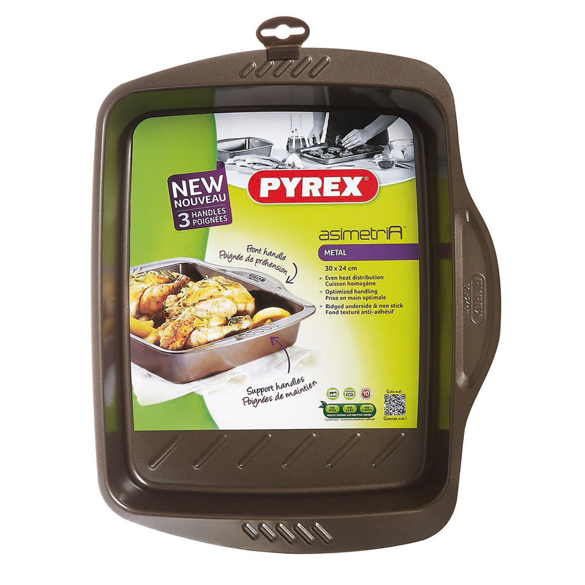 Vassoio Da Forno Pyrex Marrone Nero Metallo - Image 3