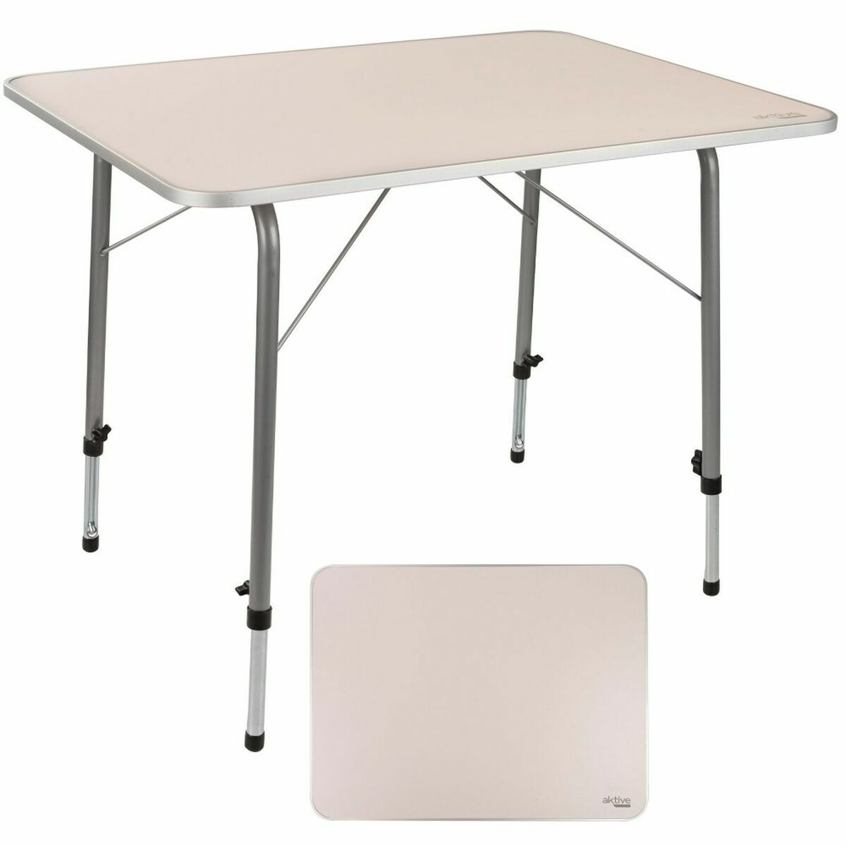 Tavolo Aktive 80 X 60 Cm Bianco Pieghevole Da Campeggio
