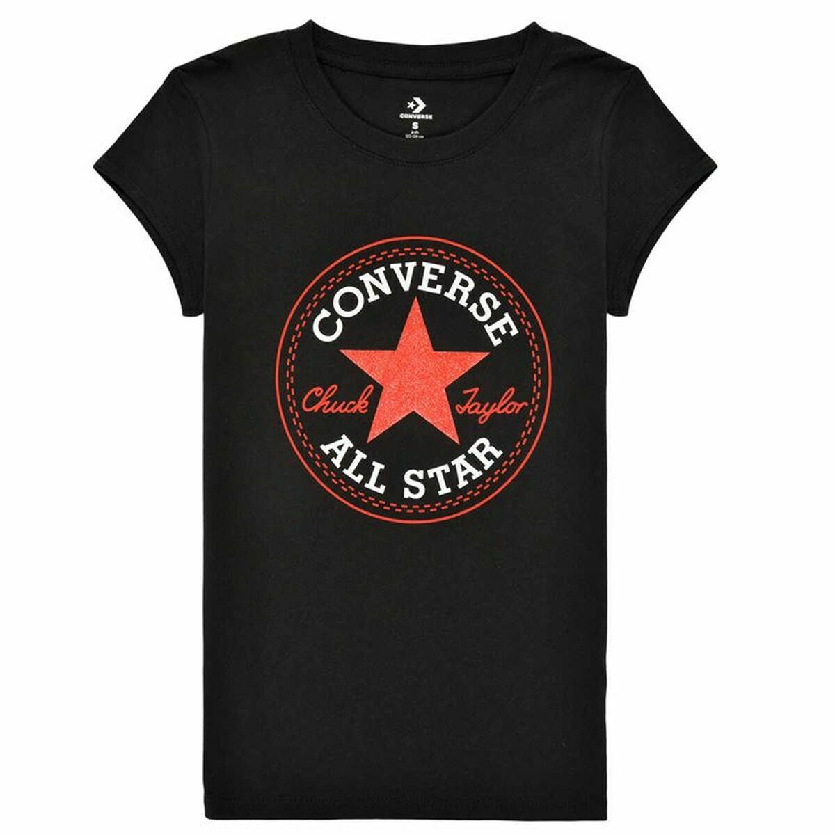 Maglia A Maniche Corte Per Bambini Converse Timeless  Nero Taglia:10-12 Anni