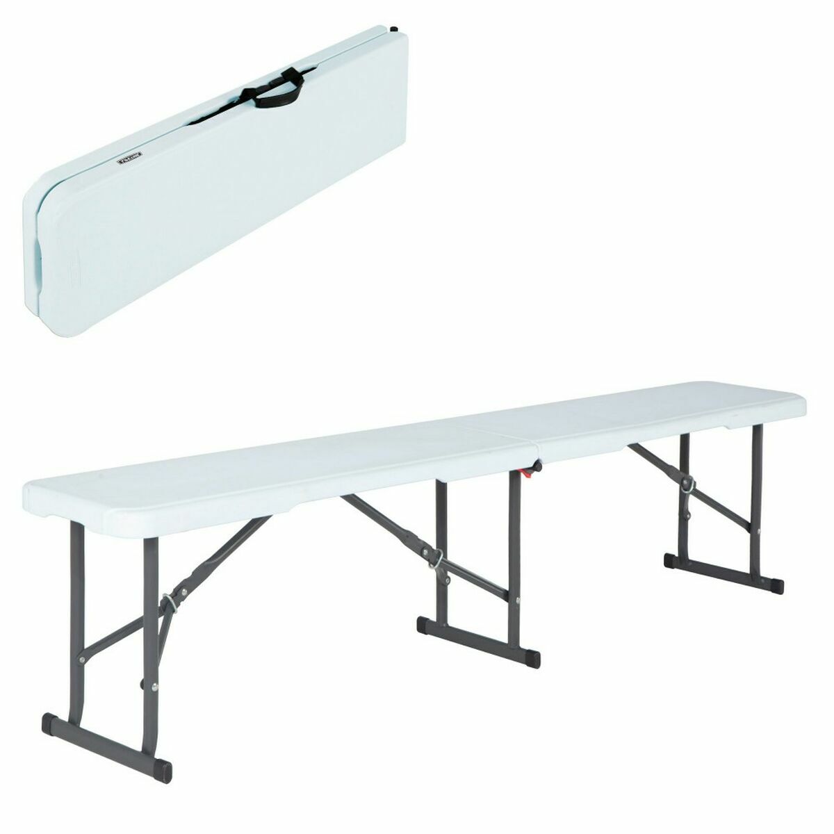 Panca Lifetime Pieghevole Bianco 183 X 29 X 42 cm
