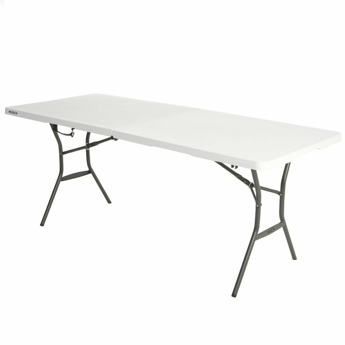 Tavolo Pieghevole Lifetime Bianco Rettangolare Acciaio Plastica 185 X 76 X 74 cm