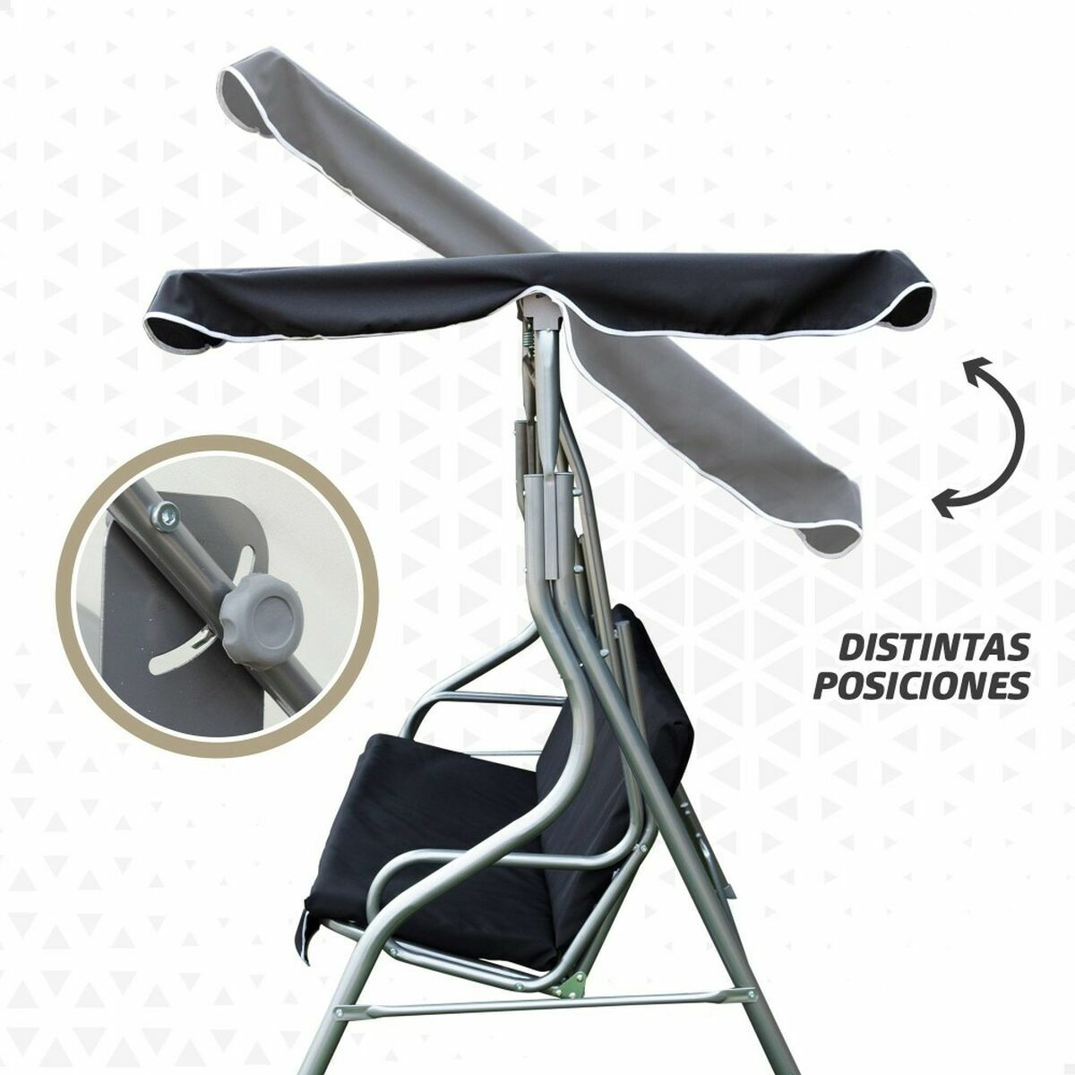 Altalena Basculante Aktive 3 Posti Nero 180 X 107 X 160 cm - Image 3