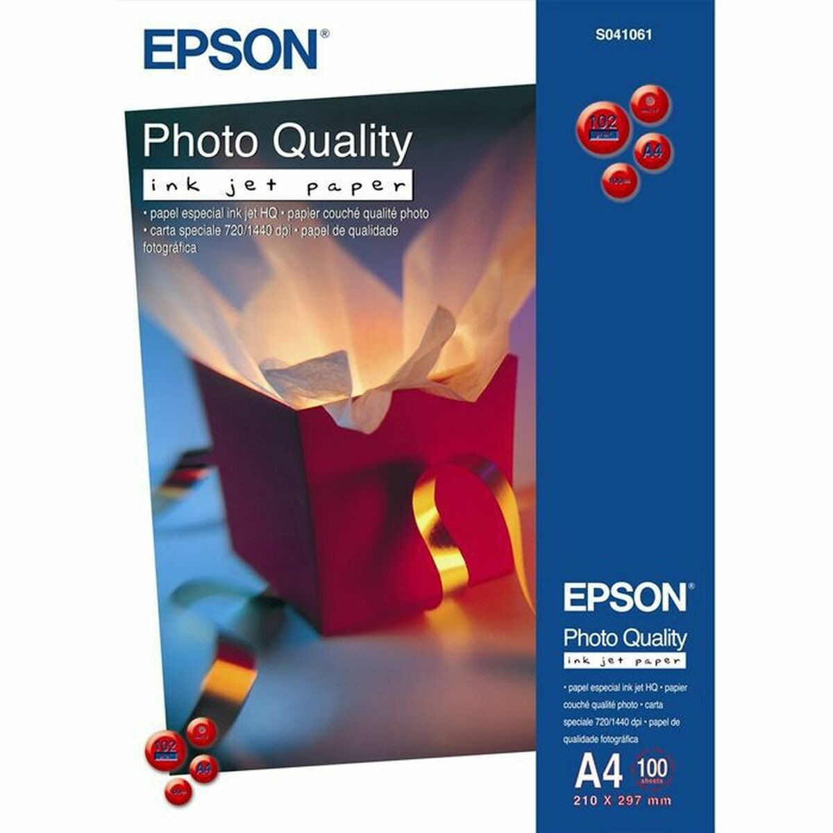 Carta Fotografica Lucida Epson Photo Quality Inkjet Paper - A4 - 100 Hojas
