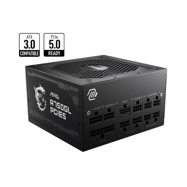 Msi Alimentatore Mag A750gl Pcie5, Eu, 750w, FullY-Modular, 80 Plus Gold