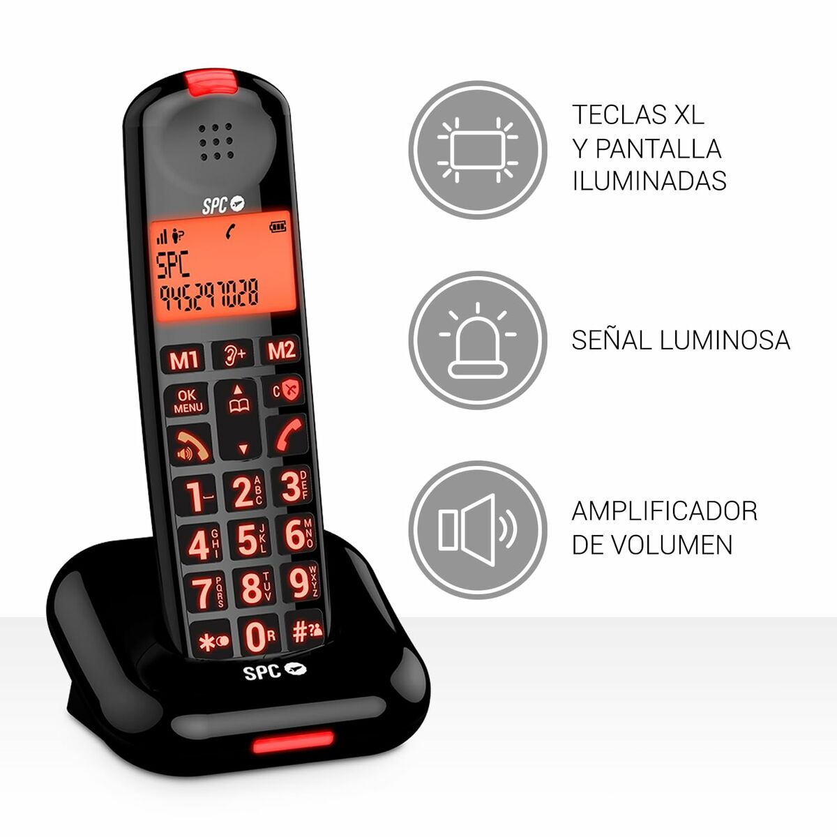 Telefono Fisso Spc 7612n Nero