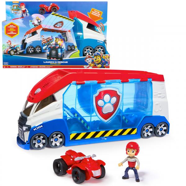 Paw Patrol , Paw Patroller Trasformabile Con Lanciatore Per Veicoli, Luci E Suoni, Personaggio Di Ryder E Quad Giocattolo, Giocattoli Per Bambini E B