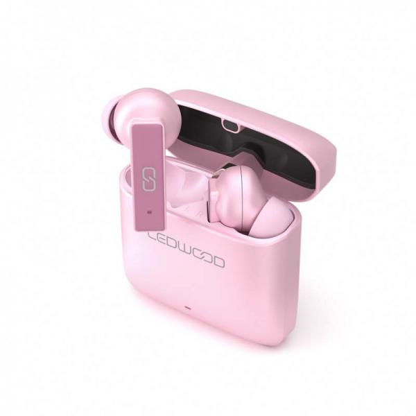 Ledwood Titan Auricolare True Wireless Stereo [tws] IN-Ear Chiamate/musica/sport/tutti I Giorni Usb TipO-C Bluetooth Rosa (ledwood Headphone Titan tw