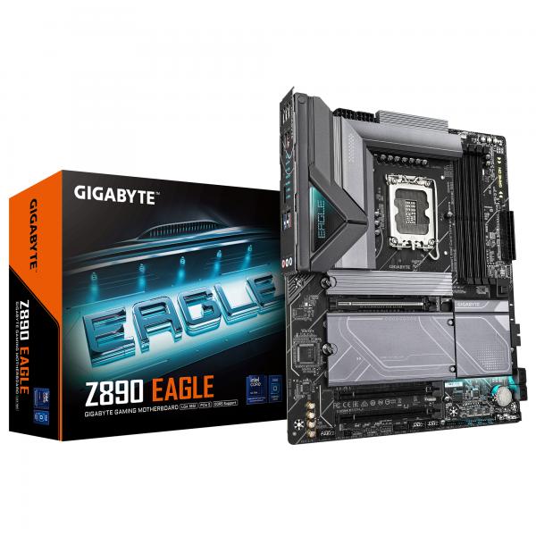 Gigabyte Z890 Eagle Scheda Madre - Supporta Cpu Intel Core Ultra [serie 2], Vrm A 14+1+2 Fasi, Fino A 8800mhz Ddr5 [oc], 1x Pcie 5.0 M.2 + 3x Pcie 4.