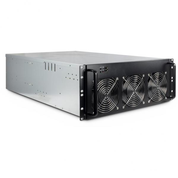 InteR-Tech 88887236 Computer Case Supporto Nero, Grigio (inteR-Tech 4w2 Mining Rack - RacK-Mont)