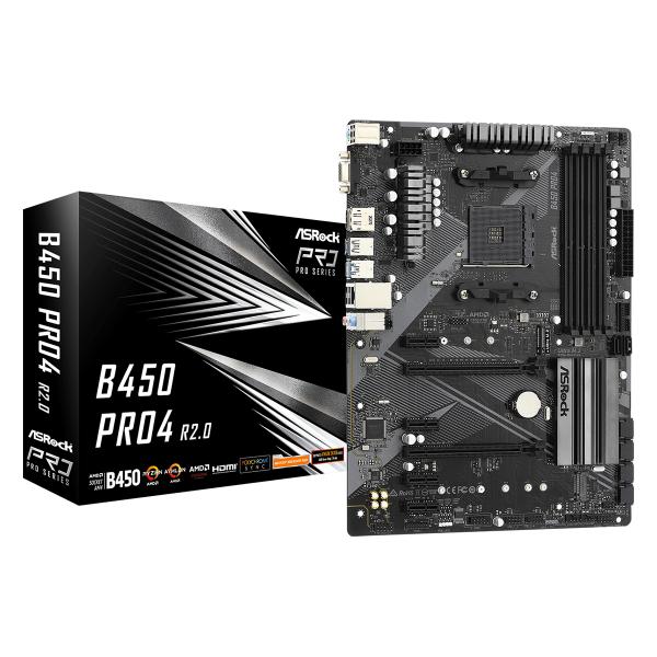 Asrock B450 Pro4 R2.0 Amd B450 Presa Am4 Atx