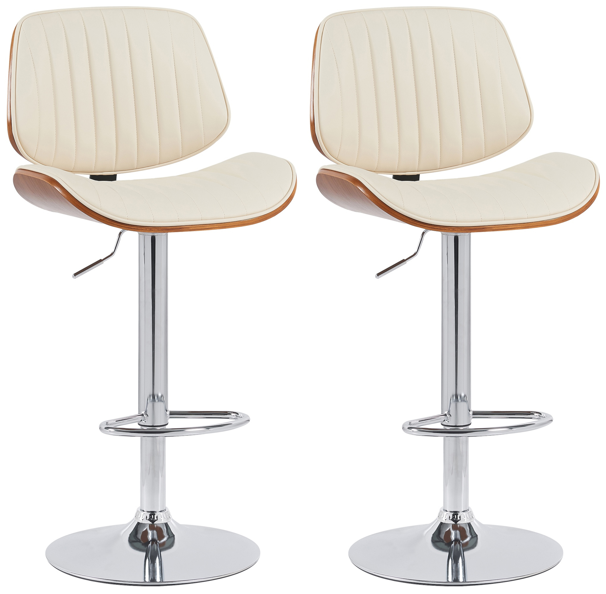 2er Set Barhocker Clawson Kunstleder Chrom