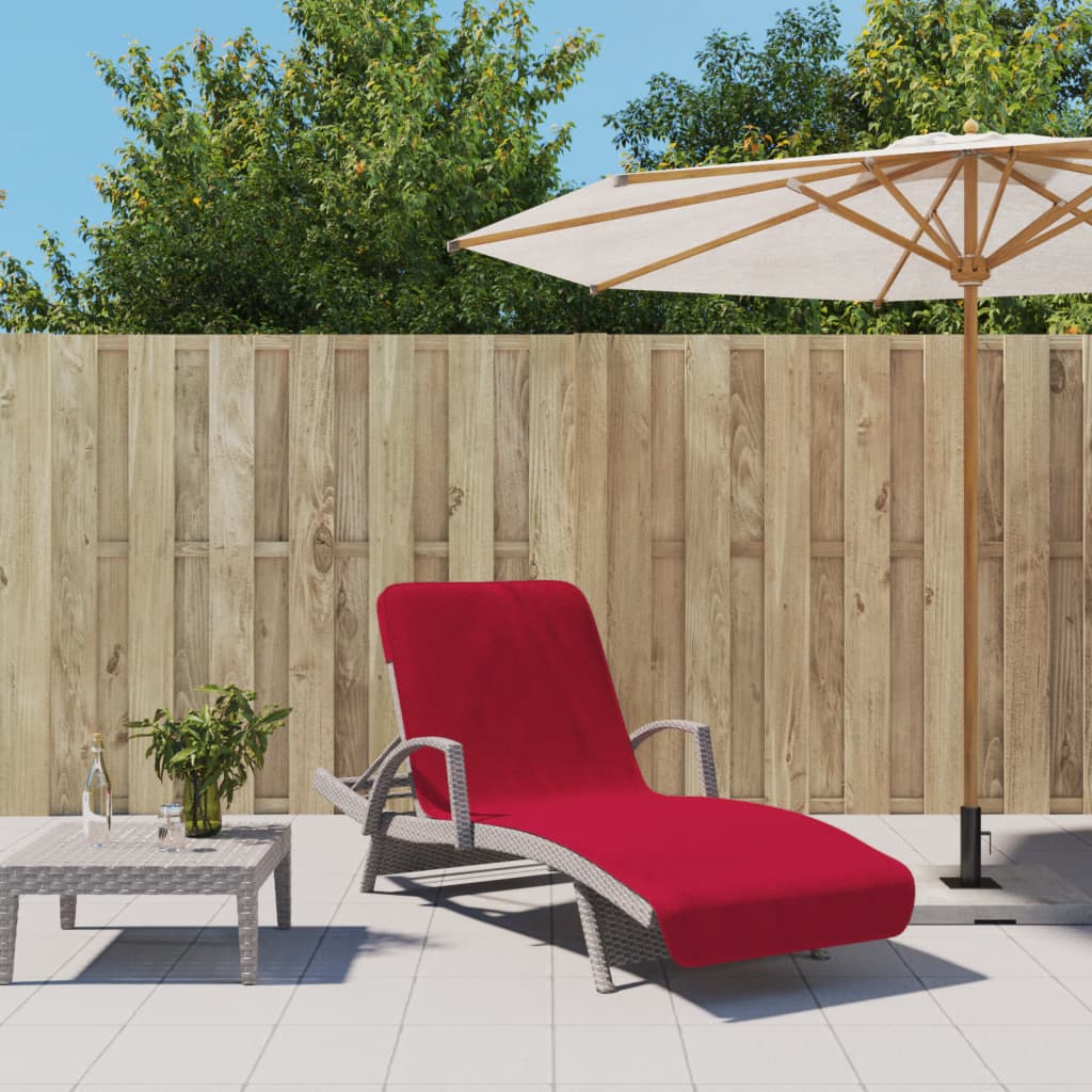 Asciugamani Da Spiaggia 2 Pz Borgogna 75x200 Cm Tessuto 400 Gsm