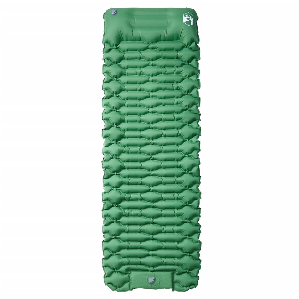 Materasso Campeggio Autogonfiabile Con Cuscini 1 Persona Verde