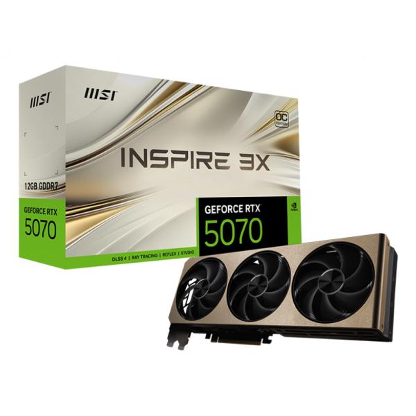 Msi Geforce Rtx 5070 12g Inspire 3x Oc Nvidia 12 Gb Gddr7 (rtx 5070 12gb Msi Inspire 3x Oc Gddr7)