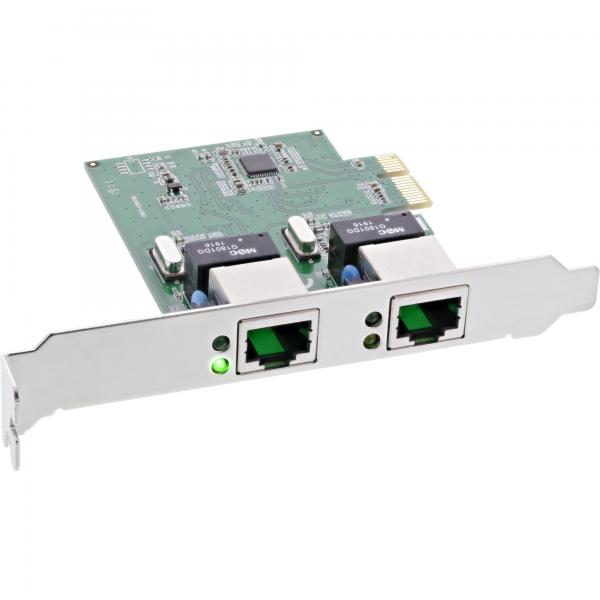 Inline Dual Gigabit Netzwerkkarte - Pci Express - 2x 1gb/s - Pcie X1 - Inkl. lp