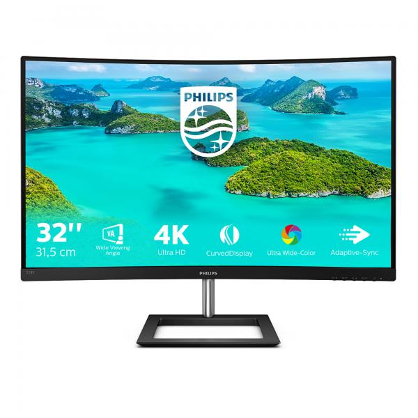 Philips Monitor Curvo 31,5 Led Va 4k Uhd 3840x2160 4ms 250cdm, Dp/hdmi, Multimediale