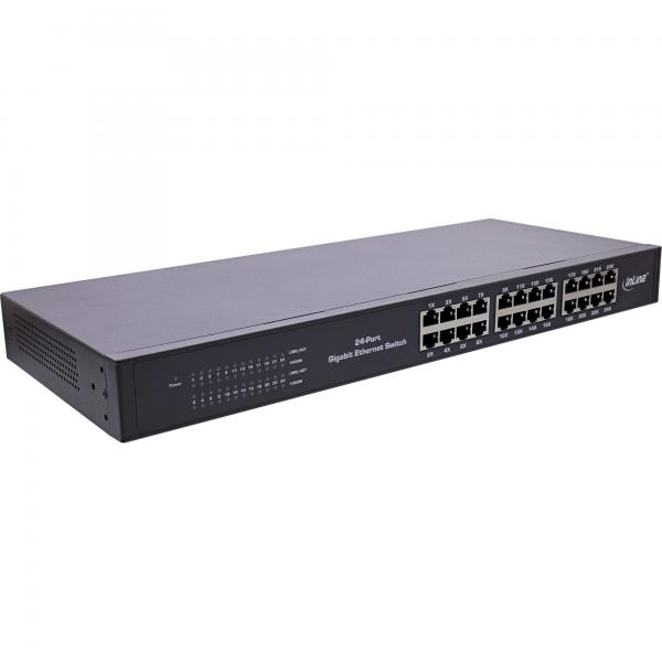 Inline Gigabit Netzwerk Switch 24-Port - 1gb/s - 48,26cm (19") - 1he - Metall