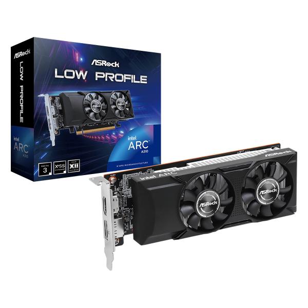 Asrock Intel Arc A310 Low Profile 4gb Gddr6 (asrock Intel Arc A310 Low Profile 4gb Gddr6 Graphics Card, 2000 Mhz Base Clock, Dual Fan, 1x Displayport