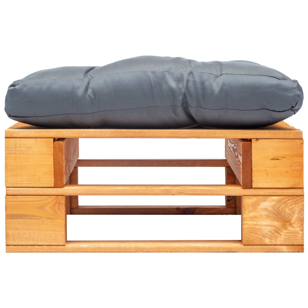 Divano Da Giardino A Pallet E Cuscino Grigio In Legno Ambra